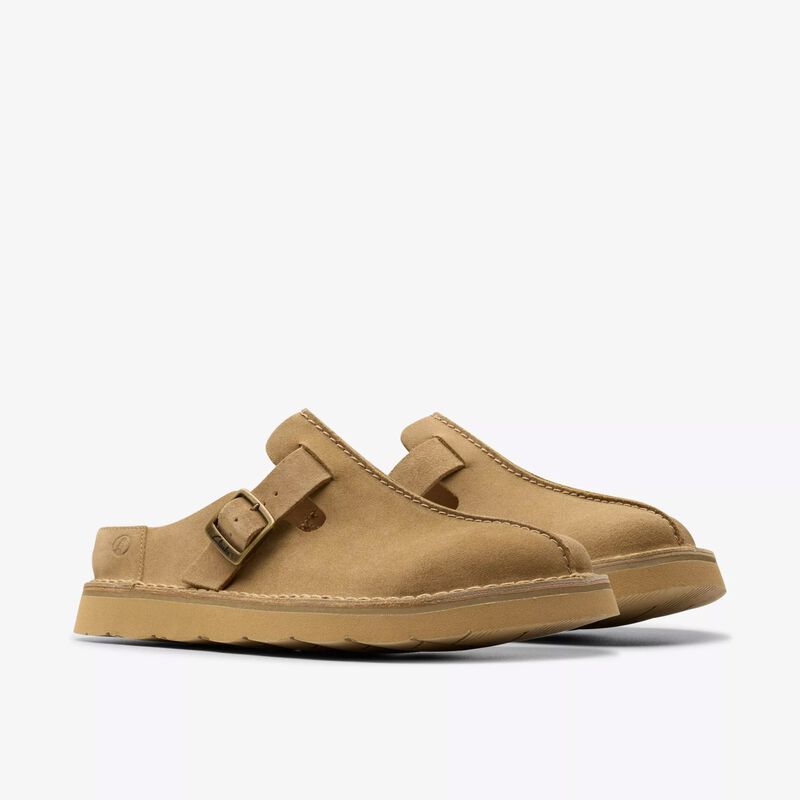 Clarks Mens Solsbury Mule Dark Sand Suede image number 1